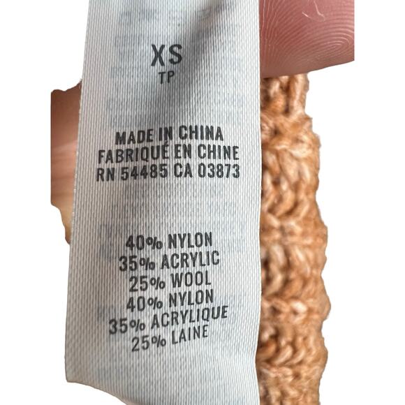 Aerie Size XS orange hooded sweater knit oversized Wool Blend Fuzzy Cozy Comfy - Picture 3 of 10